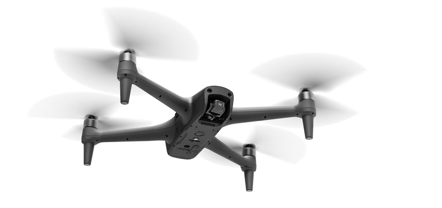 Aeroo Pro drone in flight from below